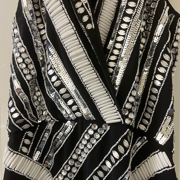 NWT black and silver beaded cocktail dress - Picture 3 of 4